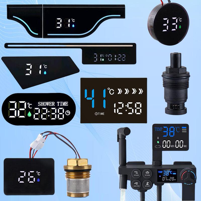 Oval Rectangular Screen Motor Hydroelectric Power Water Flow Temperature Display Shower Digital Display Shower Repair Accessories Oval Rectangular Screen Motor Hydroelectric Power Water Flow Temperature Display Shower Digital Display Shower Repair Accessories