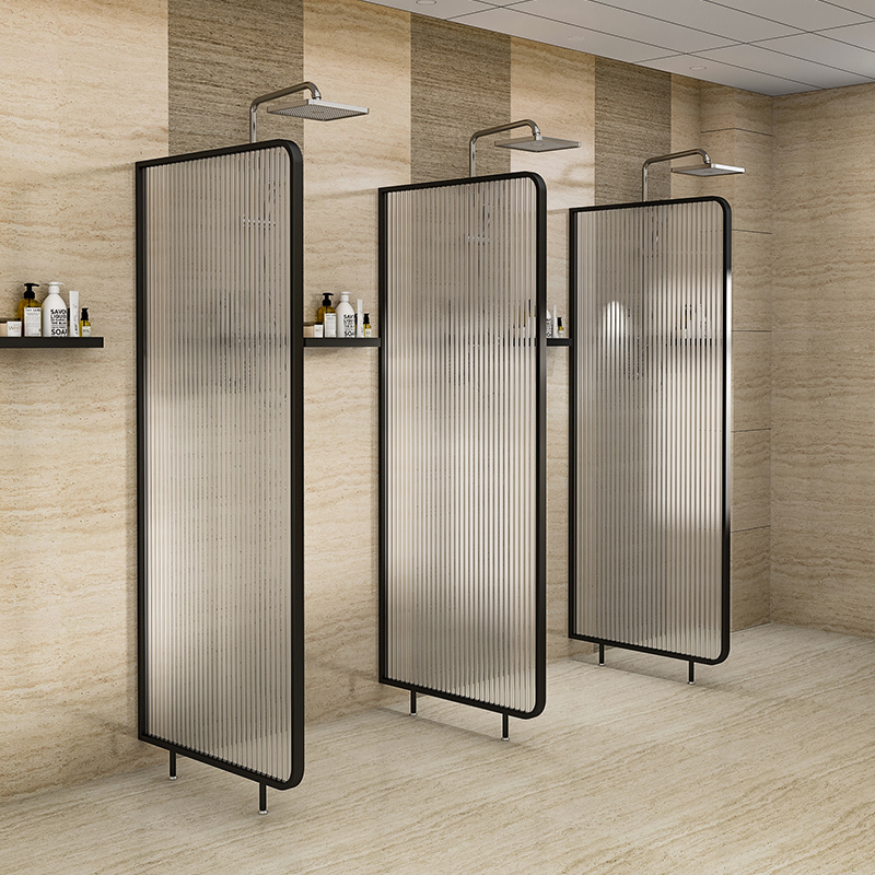 Longming Bathroom Changhong Glass Partition Dry Area Finished Screen Public Toilet Swimming Pool Shower Divider Panel