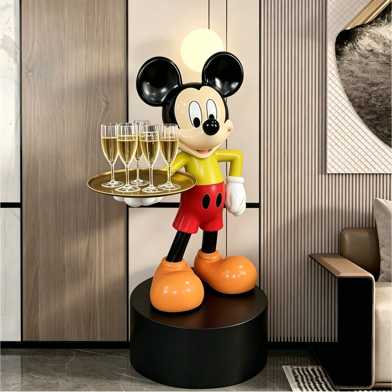 Cute and Festive Mickey Tray Floor-Standing Ornament, Popular for Photo Shoots, Home Decoration for Living Room, Exquisite Lifestyle Cute and Festive Mickey Tray Floor-Standing Ornament, Popular for Photo Shoots, Home Decoration for Living Room, Exquisite Lifestyle