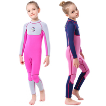 3mm thickened warm childrens snorkeling jellyfish suit Long-sleeved trousers sunscreen cold-proof cute girls winter bathing suit