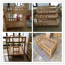 Kindergarten bed Lunch break bed Nap bed Childrens bed Push-pull bed Up and down bed Childrens home solid wood bed with fence bed