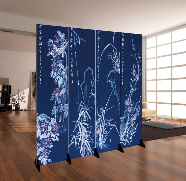 Trung Quốc retro vách ngăn gấp di động trang trí nhà khách sạn nhà hàng trang nhã phong cảnh nghệ thuật vải màn hình - Màn hình / Cửa sổ tấm bình phong