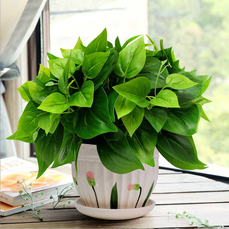 Artificial Green Plant Set, Simulated Flowers and Plants for Home Living Room Decoration, Potted Ornaments, Office Decorations