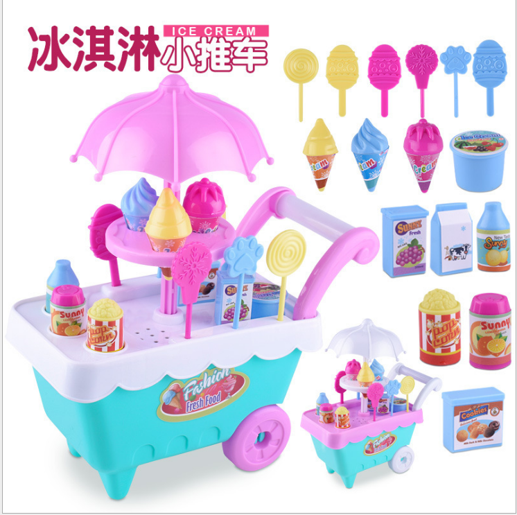 Emulation Candy Ice Cream Trolley Toy Cart Girl PUZZLE Fancy Dress Home Wine Suit Toy Goods Source