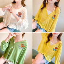 Feifei wardrobe girl sweater 2020 Summer new middle and Big Boy foreign style thin long sleeve air conditioning shirt top