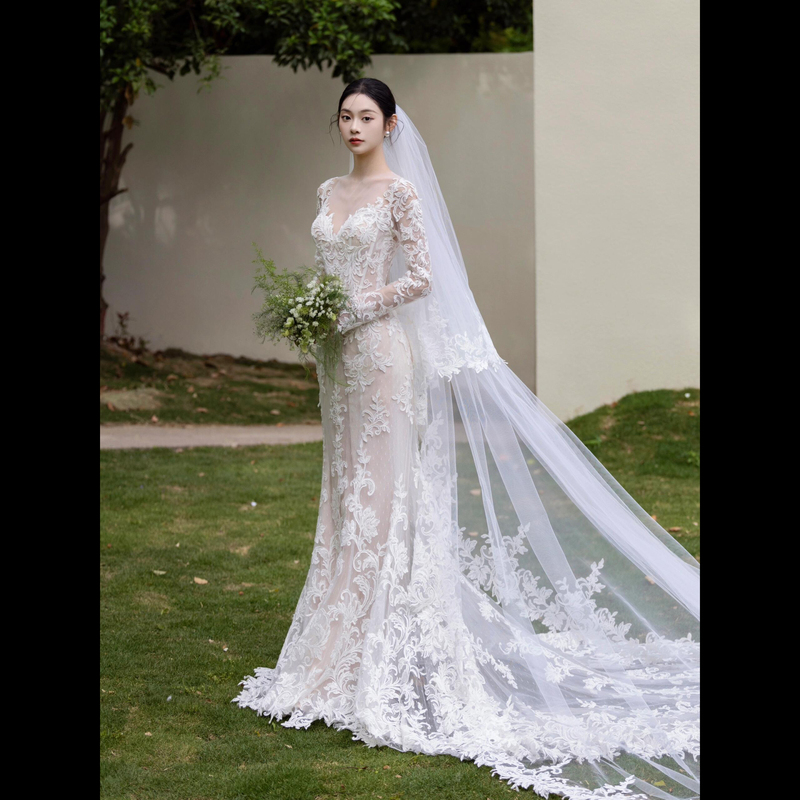 French-Style Mermaid Light Wedding Dress 2026 New Model Bride Luxurious Heavy Craftsmanship Vintage Forest Style Engagement Reception Main Dress for Women