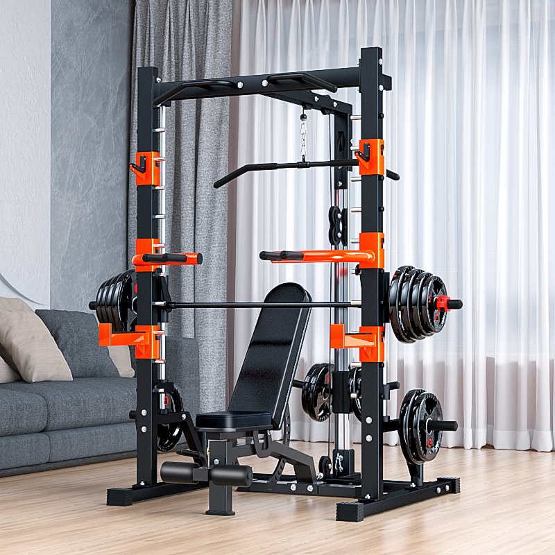 Smith machine professional squat rack Multi-function weightlifting bed barbell rack Home men's fitness bench press barbell set