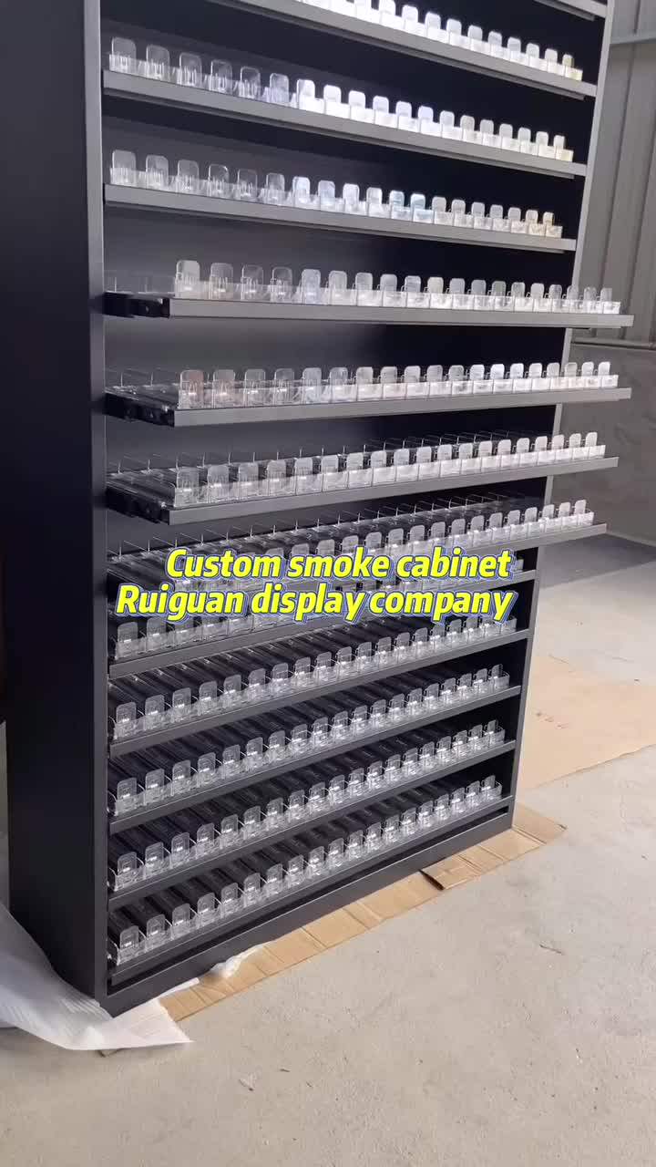 cigarette display stand company TobacPro Rack With 8 Shelves, Pushers 36W 60H Led Acrylic Cigarette Dispenser Display
