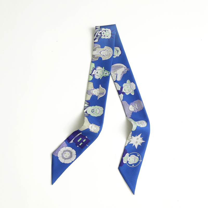 Masquerade Twill Ribbon Tie Scarf 100% Mulberry Silk 86cm Twill Silk Headband Small Streamer