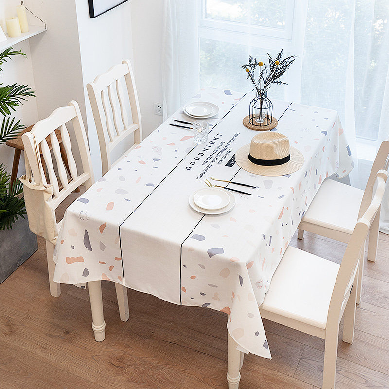 Water-grinding stone modern minimalist waterproof cotton linen table cloth small freshening Nordic dining table cloth cloth art rectangular tea table cloth