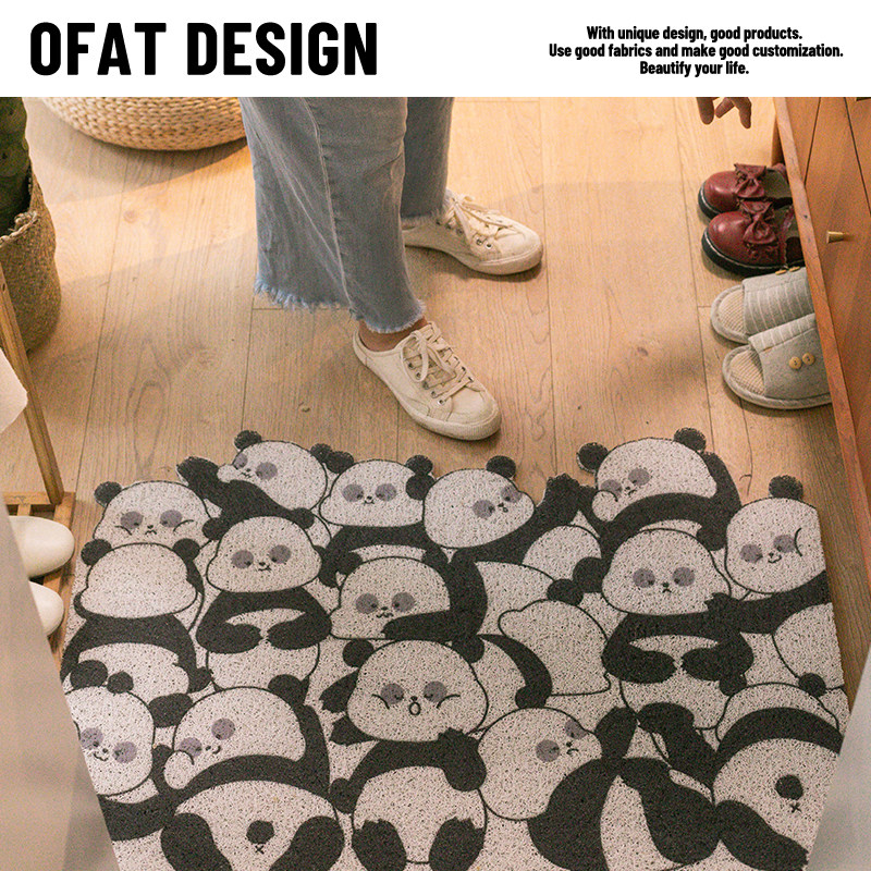 An orange cartoon animal series can cut the silk ring ground mat Nordic summer non-slip mat doormat to enter the door