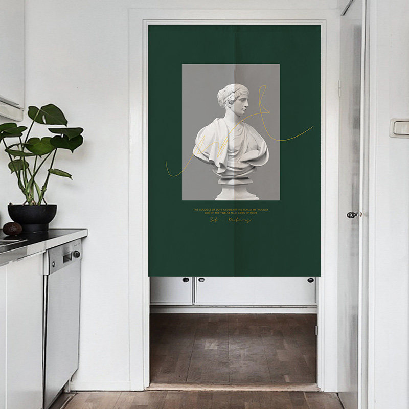 Fabric damper curtain Household Nordic ins curtain Powder room partition curtain Bedroom kitchen hanging curtain occlusion curtain