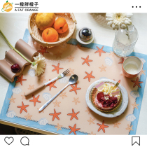 One Orange Ocean Beach series placemats pvc insulation students waterproof and oil proof ins Wind coffee table table mat
