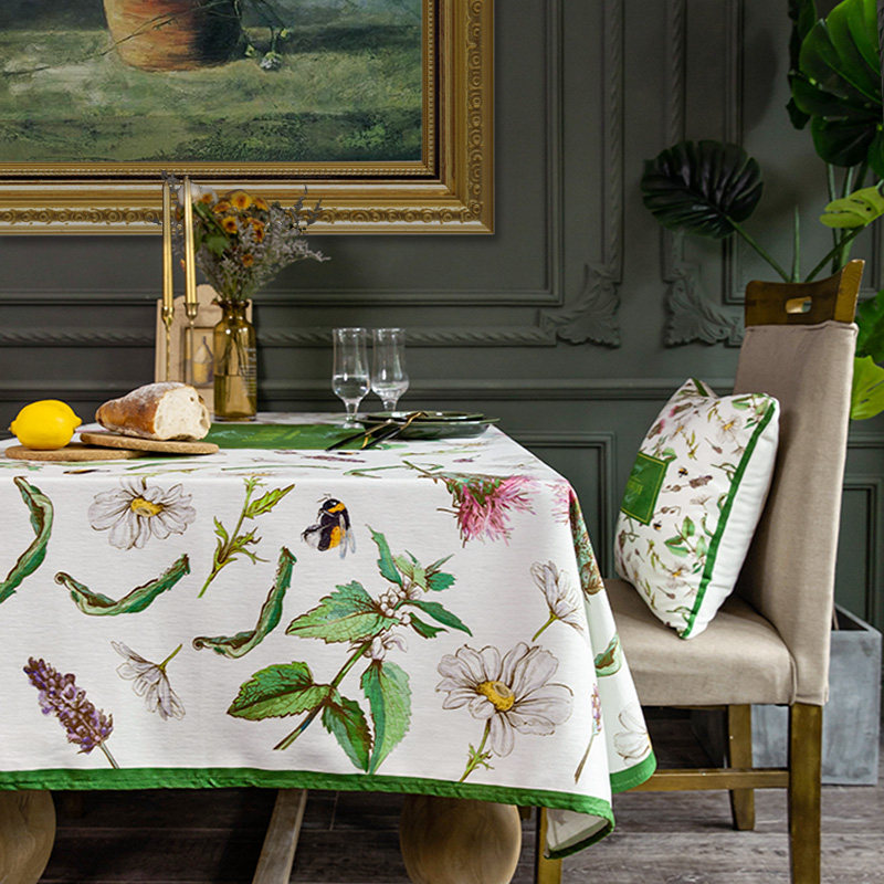 American pastoral waterproof tablecloth European light luxury table mat net red ins tablecloth coffee table tablecloth rectangular tablecloth