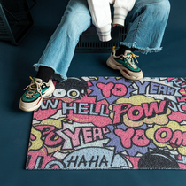 American retro trend door mat household scraping mud dust removal can be cut door mat non-slip mat wire ring foot pad