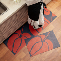Modern Japanese minimalist kitchen floor mat entry easy to clean waterproof leather doormat home entrance door non-slip carpet