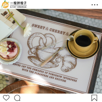 An orange retro series table mat placemats insulated students Primary School students simple art ins placemats waterproof and anti-hot thick