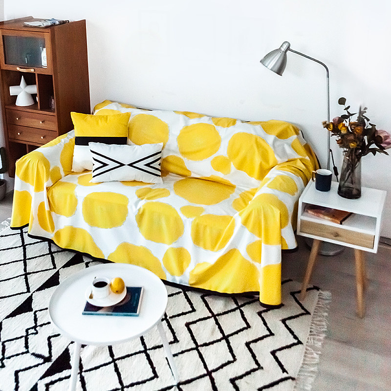 Modern minimalist black and white yellow suede cloth sofa towels full cover sofa cover towel sofa cover cloth dust cloth art sofa cushion