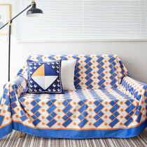 Minimalist geometric Nordic ins suede flannel sofa towels full cover sofa cover towel sofa cover cloth anti-dust cloth art sofa cushion