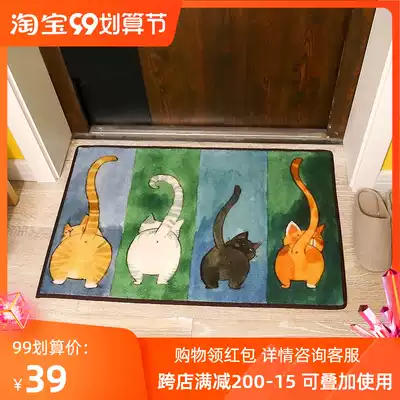 Cute cat Japanese floor mat entry door mat entrance living room carpet bedroom mat doormat bathroom non-slip mat