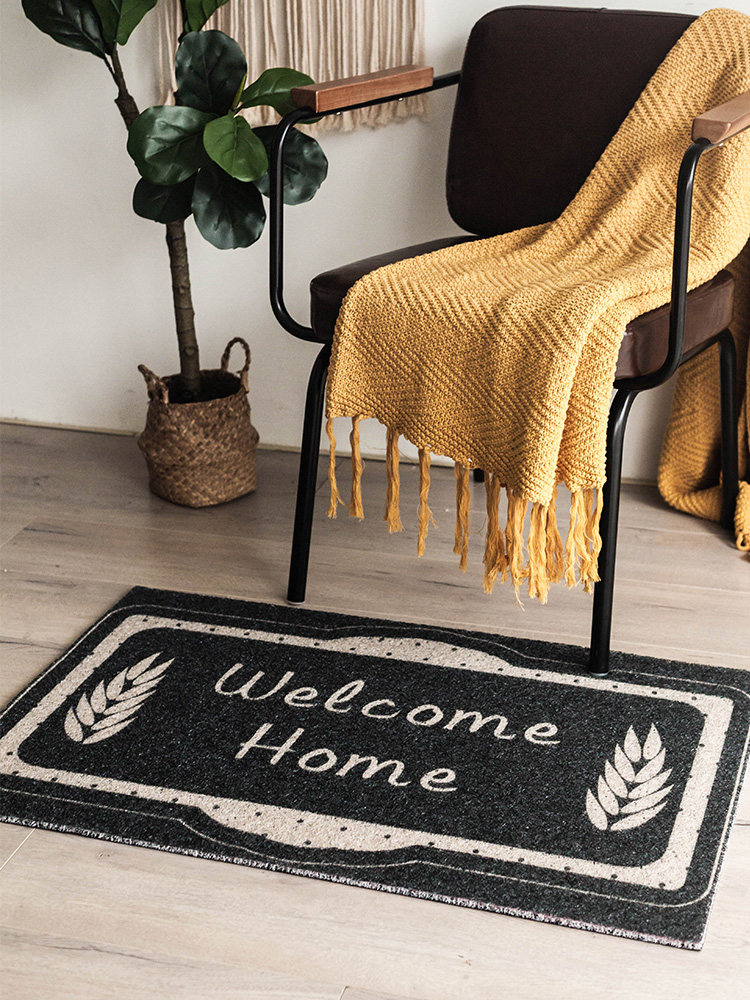 ins Geometric American door mat dust removal can be cut household PVC silk ring doormat Easy to clean door carpet