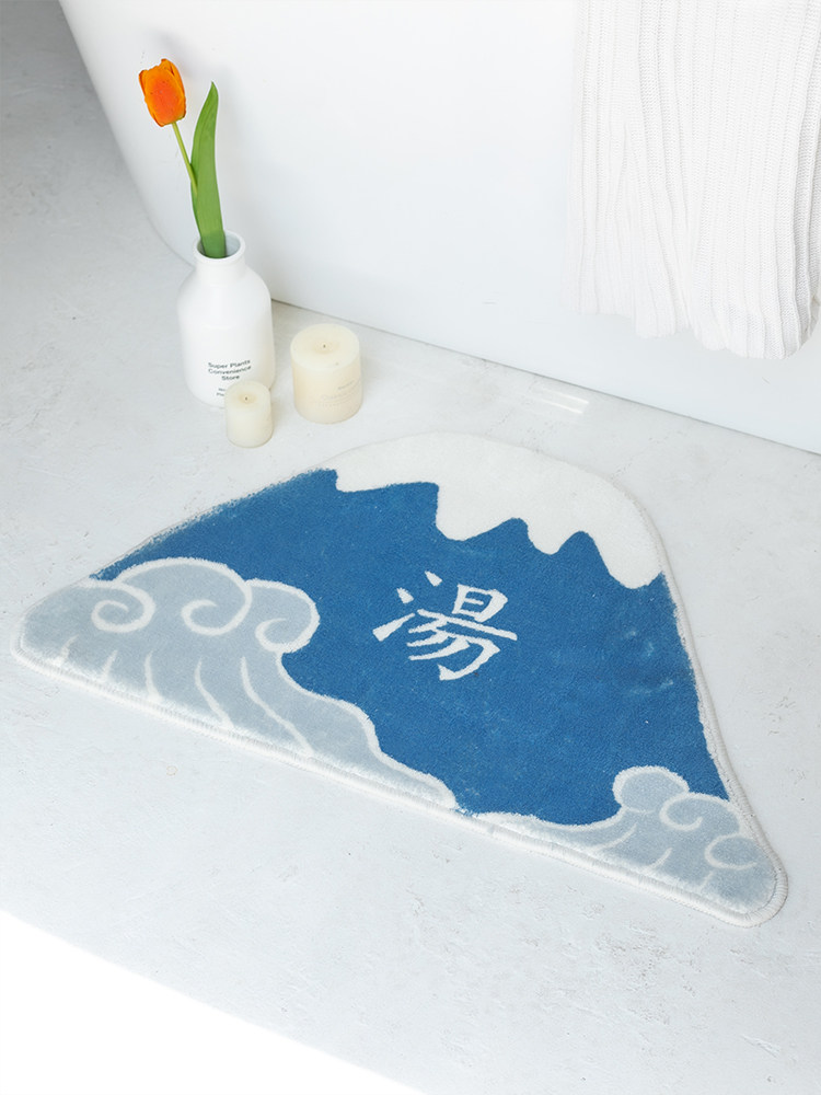 An Orange cartoon Japanese-style simple bathroom door absorbent floor mat Non-slip floor mat Bedroom ins style mat household