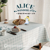 Original cartoon cute ins style waterproof tablecloth fabric living room coffee table cloth home thickened rectangular dining tablecloth