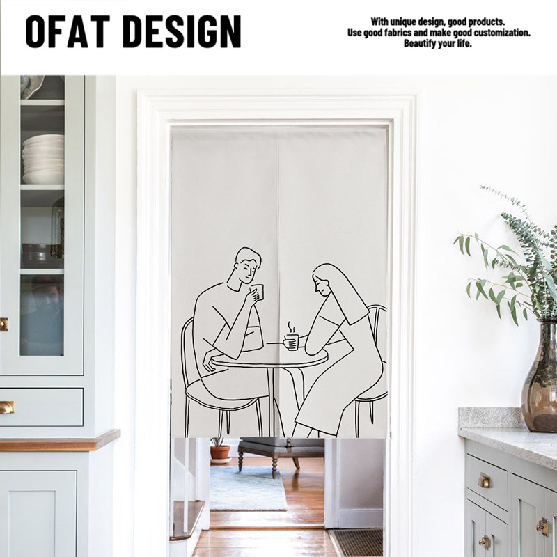 One Orange Love Series Door Curtain Partition Cord Fabric Art Bedroom Home Free Punch Wind Shield Kitchen Cute Teenage Bedroom