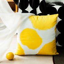 Modern minimalist black and white yellow suede cloth holding pillow waist pillow living-room sofa cushions leaning against the pillow bedroom headboard for large backrest