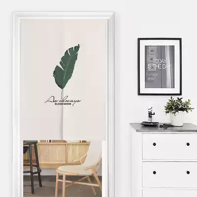 Green planting custom cotton and linen curtain curtain bedroom partition window wind water curtain home hanging curtain fabric decorative curtain