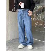 CCJE boys wide-legged pants hanging loose casual trousers winter thickened trend wild blue jeans