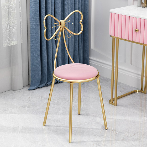 Modern simple girl's bedroom dressing table stool butterfly backrest Internet celebrity chair ins manicure makeup stool light luxury