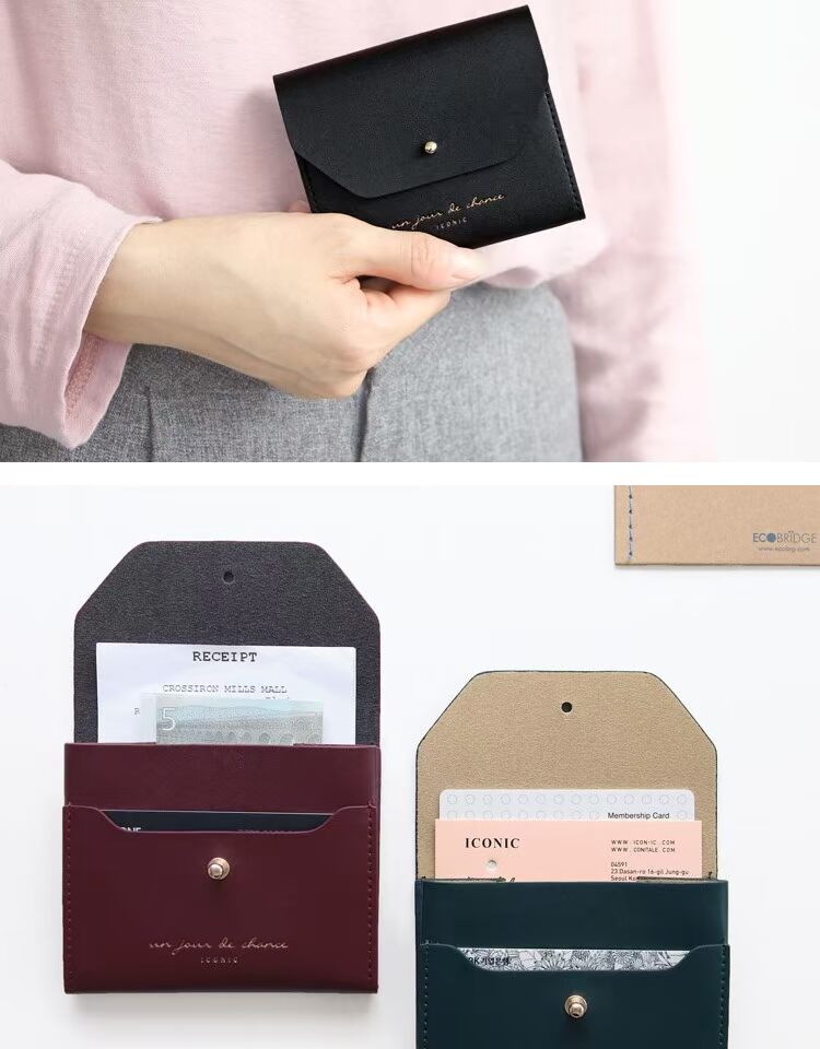 Hàn Quốc ICONIC thời trang khí chất rắn gói phong bì gói thẻ giả da thẻ tín dụng gói nhỏ gọn gói thẻ kinh doanh đơn giản ví nam cao cấp