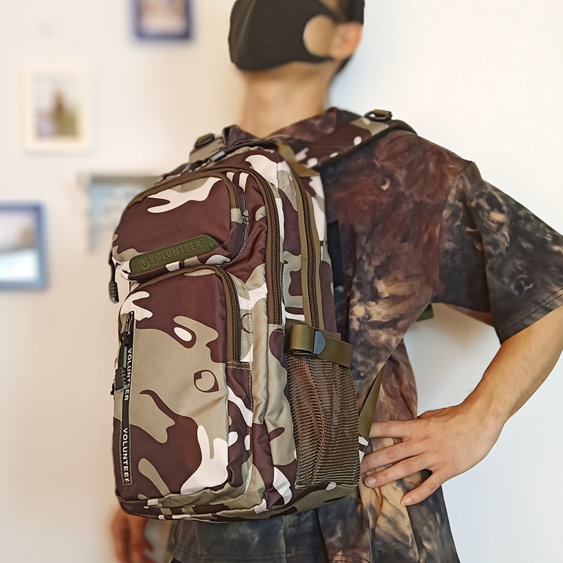 Outdoor Camouflak Double Shoulder Bag Triple Packs Large Capacity Waterproof Canvas Men And Women Travel Bag and Europe Tides Travel Climbing