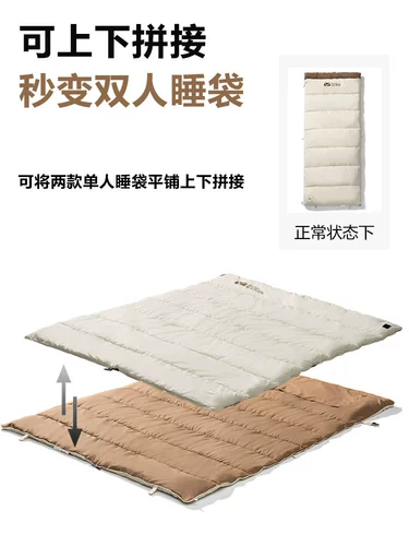 Спальный мешок для взрослых для кемпинга, портативная удерживающая тепло лампа в виде луны для двоих, увеличенная толщина