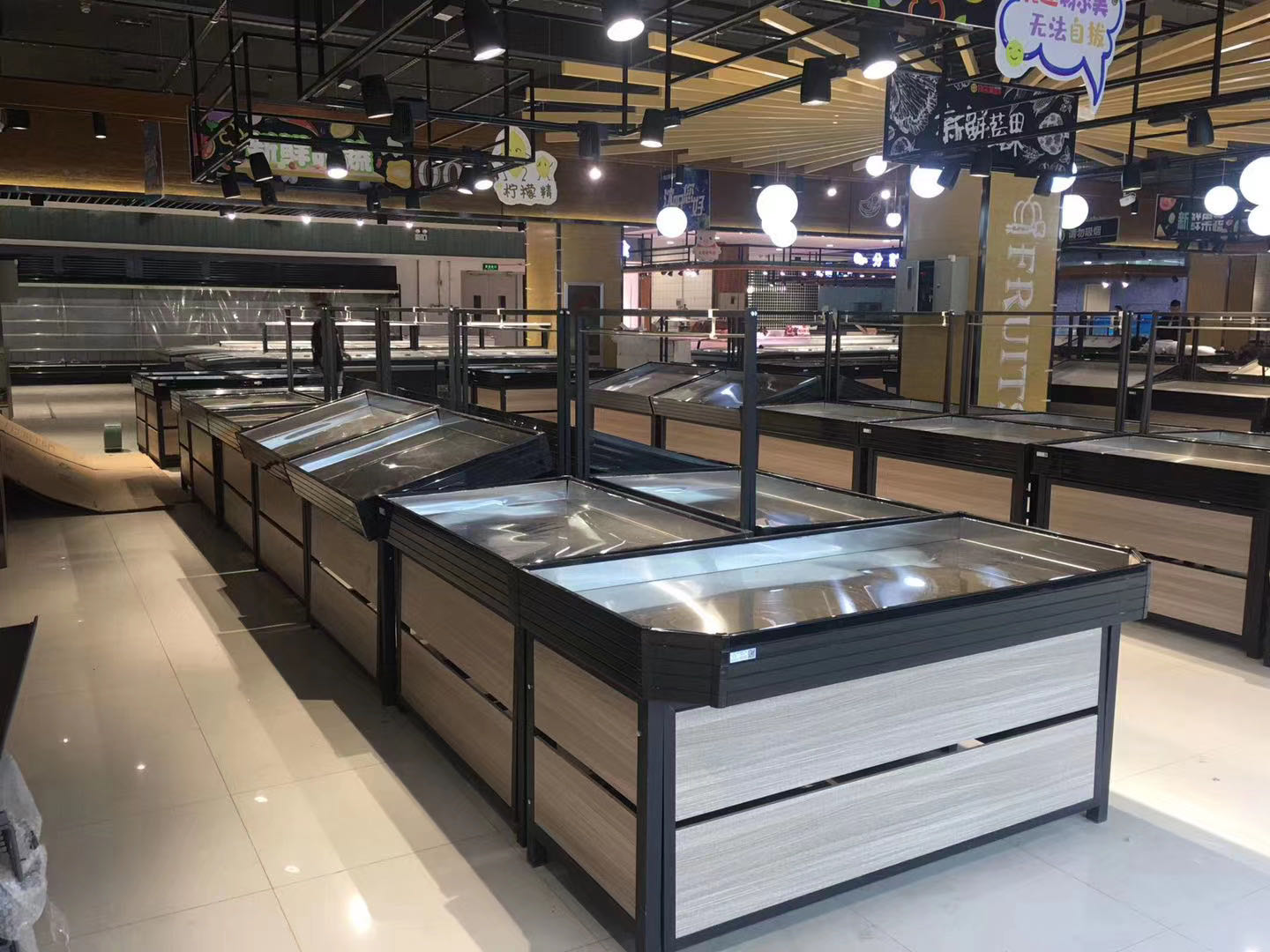 Supermarket fruit and vegetable shelves, resin display stands, island display stands, fruit stands, multi-functional display, adjust freshness