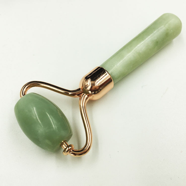 Manufacturer Direct pure natural jade Beauty Container with jade jade roller massager Eye massage stick zinc alloy