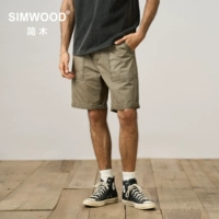 Simwood Мужская одежда Джейн Вуд [LS05 свободные шорты] Новые 270 г стирки воды для старых ретро -брюк