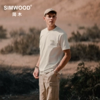 Простая деревянная мужская одежда Simwood [свободная версия] 240 г хлопка Sorona крутая футболка с короткими рукавами и круглым вырезом с принтом для мужчин