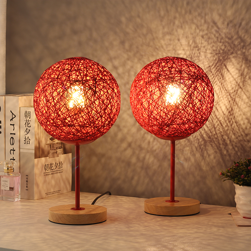 Wedding lamp Wedding table lamp Wedding room warm wedding celebration festive simple bedroom bedside lamp gift red pair