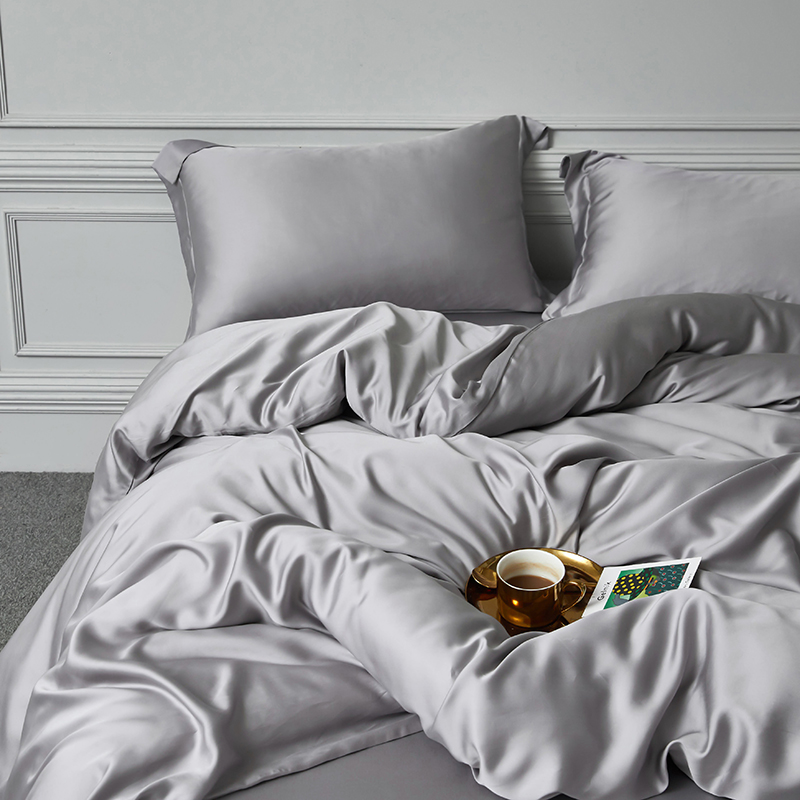 80 Lenzing Tencel four-piece bedding summer silky nude sleep light luxury ice silk quilt cover sheet bedding