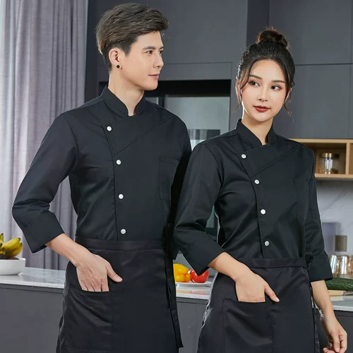 Высокий шеф -повар для рабочей одежды короткая -Коллекция мужская кафетерия отель кухонная кухня кухня кухня
