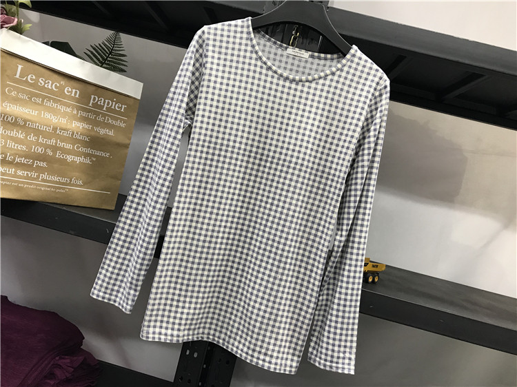 Clear Goods Lady 100 hitch slim-size straight cylinder small gaggi thin section Thin Beat Bottom Long Sleeve T-shirt Small Shirt 5156-Taobao