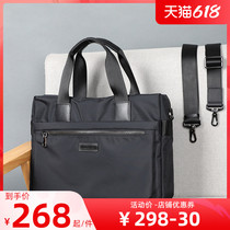 Computer Handbag Mens Business Briefcase Canvas Mens Official Bag Large Capacity File Package Meeting Customised New