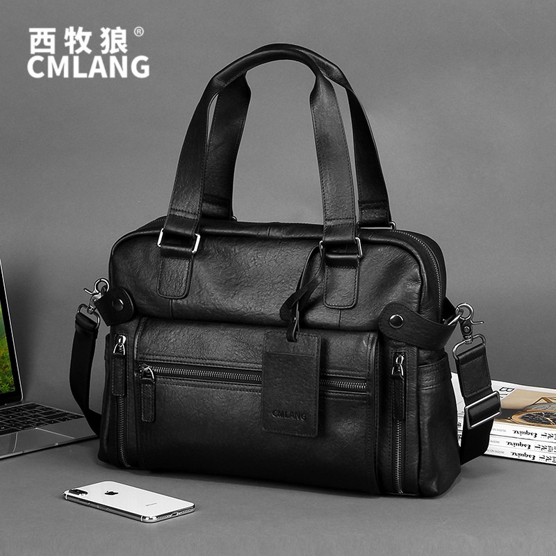 Short Travel Bag Men Business Travel Big Capacity Hand Luggage Bag Genuine Leather Men Portable Bag Large Capacity Business