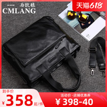 Genuine Leather Mens Bag Men Handbag Business Bull Leather Bag Casual Single Shoulder Bag Slanted Satchel Fashion Soft Leather Briefcase