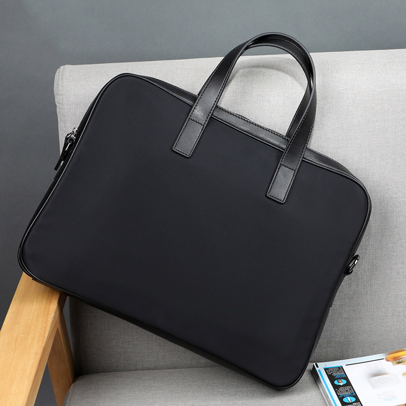 Men's Briefcase Handbag Men's Canvas Oxford Cloth Men's Bag Business Leisure Computer Bag Large Capacity Conference Customization