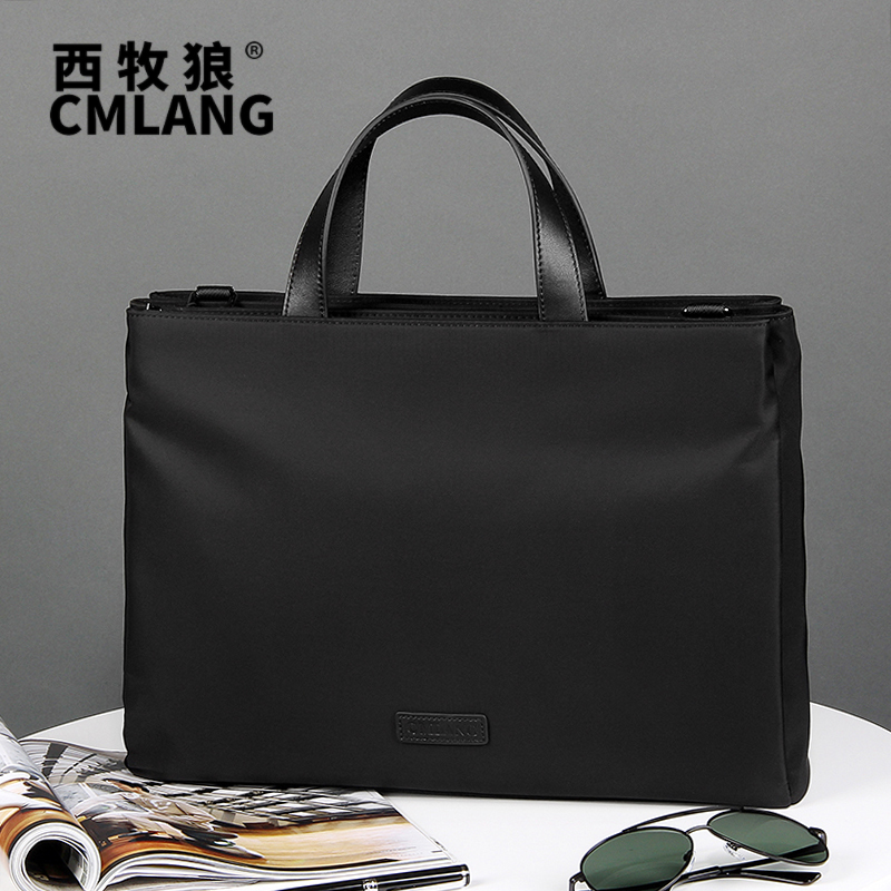 Men's handbag handbag Canvas Men's Computer Bag Skew Satchel business briefcase Men's large-capacity Oxford Busto Leisure
