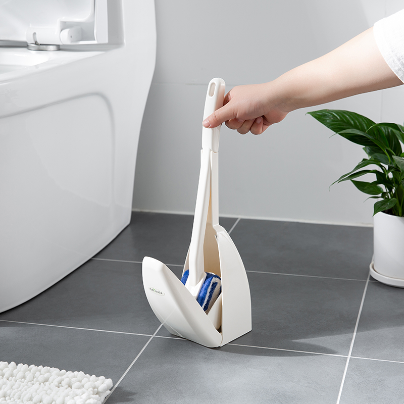 Japan LEC Toilet Brush Without Dead Angle Toilet Brush Suit Soft Wool Cotton With Base Makeup Room Elbow Sponge Brush