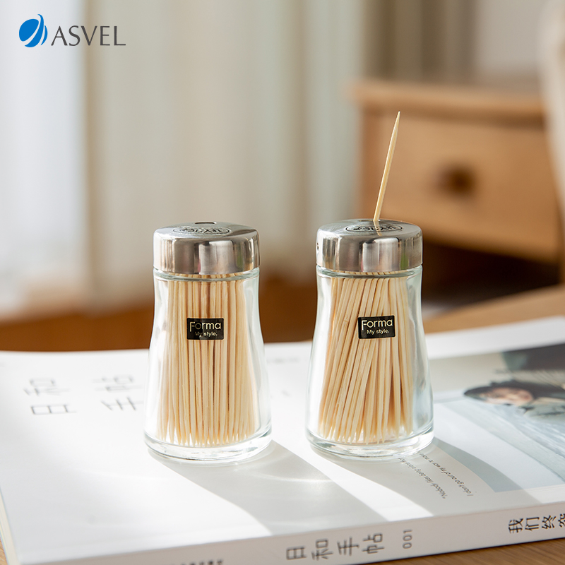 Japan ASVEL creative toothpick bottle high-end home glass jar hotel restaurant restaurant toothpick tube toothpick box